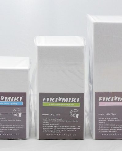 Cearșaf cu elastic FIKI MIKI Jersey 120°60 Alb