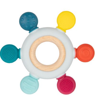 CANPOL 80/305 Jucărie de dentiție din lemn și silicon STER