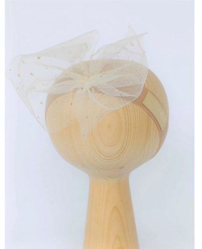 BABY 01511 Bandă cu fundiță din tull Latte 0-3 luni.