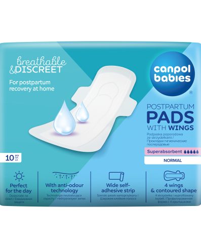 CANPOL 78/007 Absorbante postpartum discrete cu aripioare Day