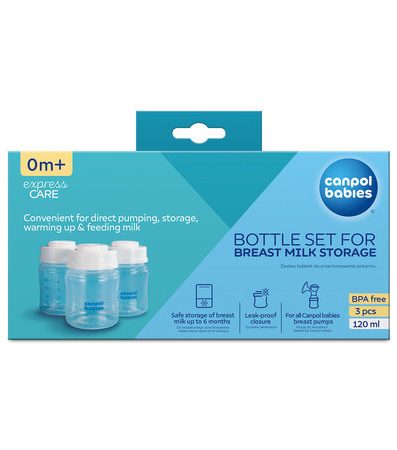 CANPOL 35/235 Set de 3 sticle de 120 ml pentru depozitarea alimentelor