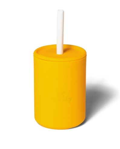 Cupă bebeluși Avanchy La Petite din silicon, 6 luni+, galbenă