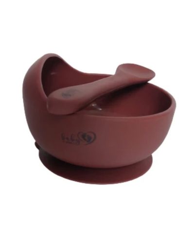 Bol din silicon BABY 01565 cu ventuză și lingură din soc