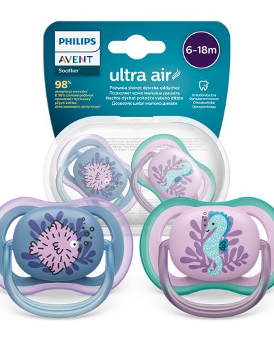 AVENT SCF085/61 Suzetă Ultra Air 6-18 m Căluț de mare/Pește