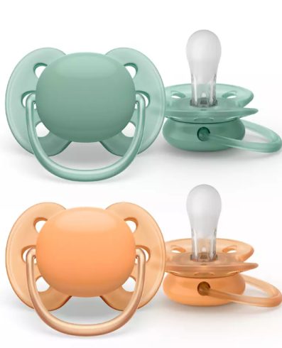 AVENT SCF091/03 Suzetă ultra moale 0-6 luni verde/portocaliu