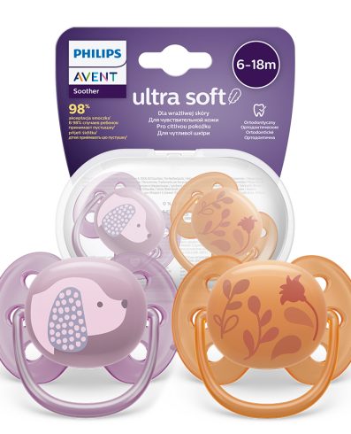 AVENT SCF091/18 Suzetă ultra moale 6-18 luni floare/câine