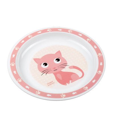 CANPOL 4/411 Farfurie plastic Animale roz