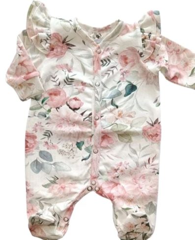 BABY 01595 Salopă pentru bebeluși cu mâneci lungi Trandafiri pastel 56/62