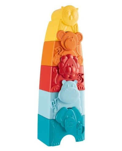 CHICCO 00011570000000 ECO+ Puzzle și turn cu animale 2 în 1
