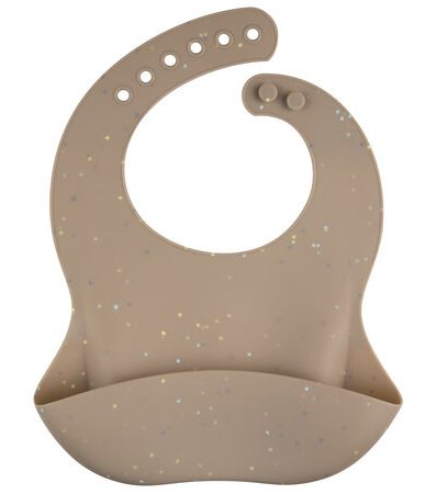 Bavetă din silicon cu buzunar DOTS bej CANPOL 51/029