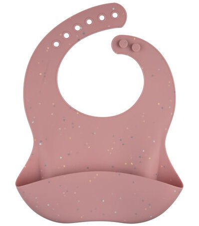 Bavetă din silicon cu buzunar DOTS roz CANPOL 51/029