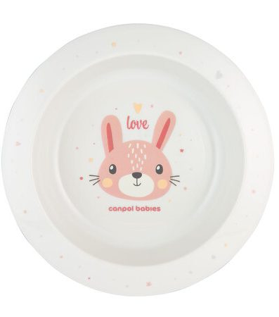 CANPOL 4/412 Bol din plastic pentru copii 270ml Animale drăguțe roz 2