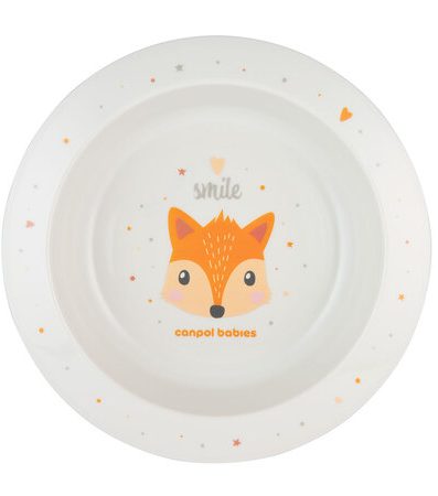 CANPOL 4/412 Bol din plastic pentru copii 270ml Animale drăguțe portocaliu 2