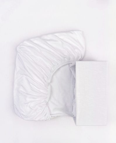Cearșaf cu elastic din bambus FIKI MIKI 120°60 cm Alb