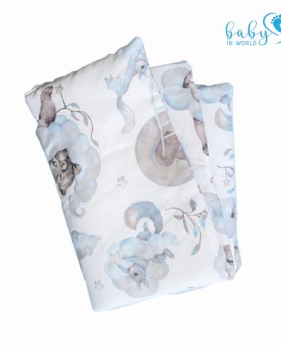 BABY 01623 Pilotă și pernă 65x75 25x30 Ursuleț de pluș albastru