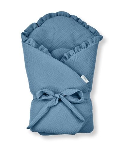 Husă paturică bebeluș bumbac culoare CC7 albastru ALBERO MIO