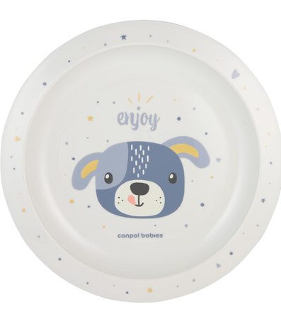 CANPOL 4/411_blu2 Farfurie plastic Animale drăguțe albastră