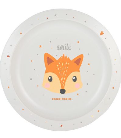 CANPOL 4/411_ora Farfurie de plastic portocalie cu animale drăguțe