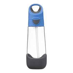 Sticlă de apă Tritan cu pai 600 ml Albastru Ardezie B.BOX BB00224