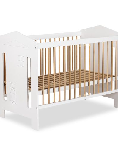 Pătuț pentru bebeluși KLUPŚ IDA 120X60 alb-fag