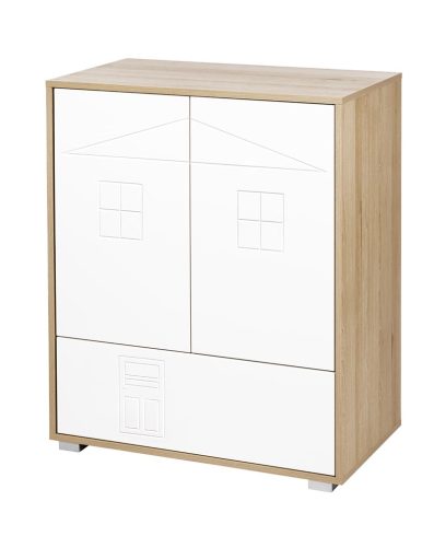 Comodă KLUPŚ IDA, fag și alb