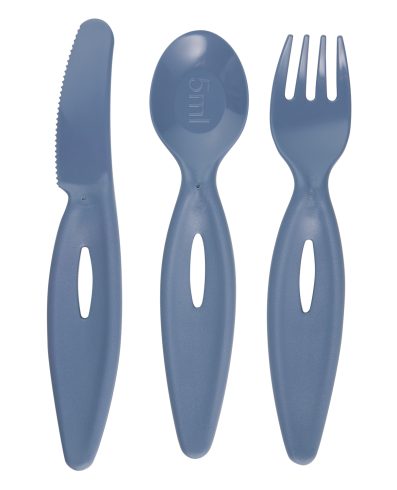 Set de tacâmuri CANPOL 31/418 - Lingură, Furculiță, Cuțit, Albastru