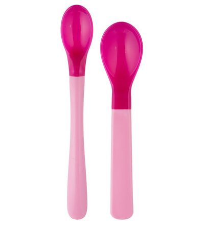 CANPOL 9/581 Set de linguri magice care își schimbă culoarea, 2 trandafiri