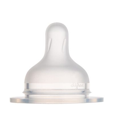 Tetină din silicon CANPOL 59/893 pentru biberon în formă de S L (mediu) 2 buc