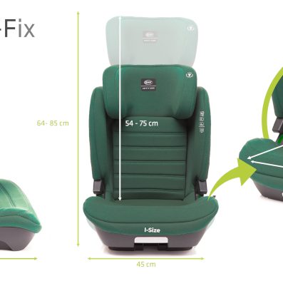 4 scaune BABY APP-FIX XXIV 100-150 cm Verde Închis I-Size