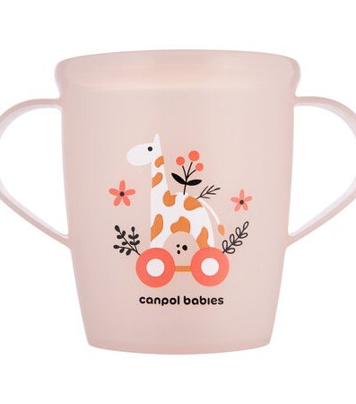 CANPOL 2/101 Pahar deschis cu mânere 250 ml JUCĂRII coral