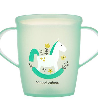 CANPOL 2/101 Pahar deschis cu mânere 250 ml JUCĂRII verde