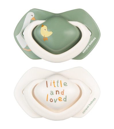 CANPOL 22/667 Suzetă simetrică din silicon 0-6 luni GOOSE 2 buc