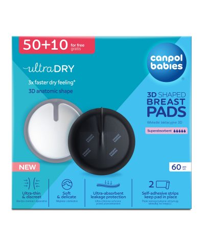 CANPOL 1/655 Absorbante absorbante 3D pentru alăptare 60 buc. negre