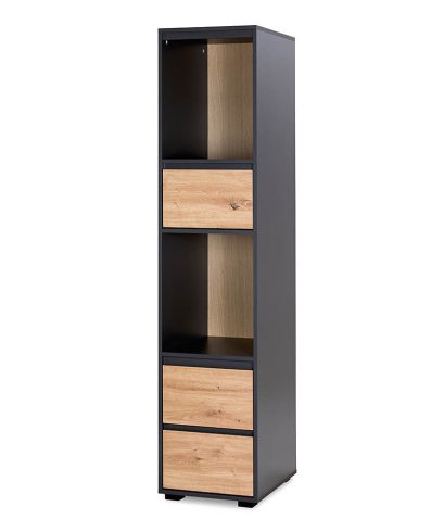 Bibliotecă LITTLE SKY de KLUPŚ DALIA antracit-stejar