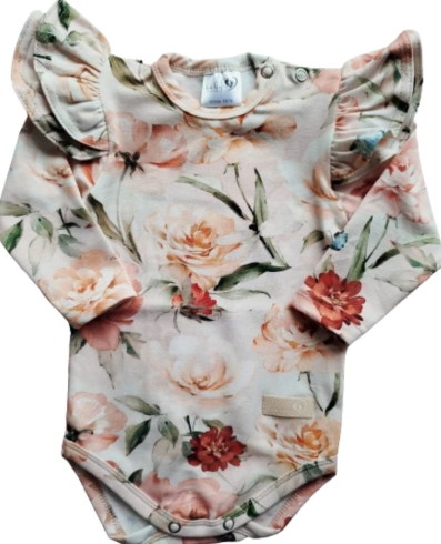 Body pentru bebeluși cu mâneci lungi, roz pudrat, BABY 01655, 68/74