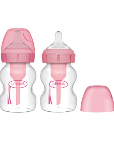 Dr. Browns WB52601 Sticlă cu gură largă 150 ml PP OPTIONS PLUS Pachet de 2 roz