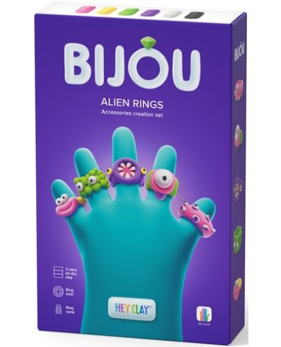HEY CLAY HCL31003CEE Figurină de acțiune Bijou Inele Alien + AKC pachet de 3