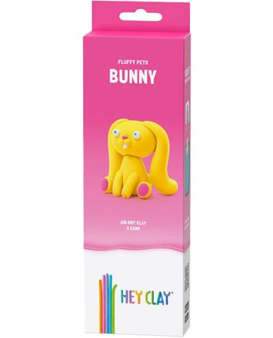 HEY CLAY HCL30115CEE Figurină Animale pufoase Iepure Pachet de 3