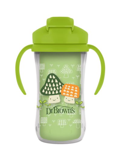 Dr. Brown's TC01203 Cupă termică cu pai 300ml verde + 12 luni
