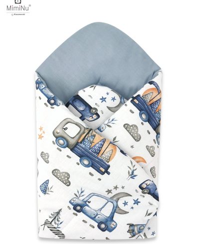 KIECZMERSKI Roț cu întărire 75×75 cm MIMINU DESIGN Mașinuțe albastre 100% bumbac.