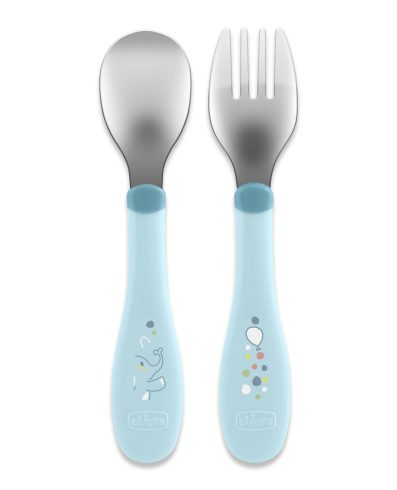 CHICCO 00016102250000 Lingurițe metalice albastre 18m+