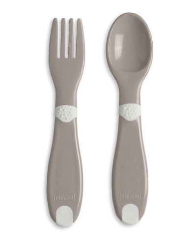 CHICCO 00016101350000 Tacâmuri din plastic First gri, 12 luni+