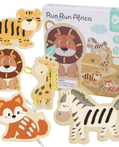 CLASSIC WORLD CW20116 Dispozitiv de ață pentru dantelă din lemn, animale Africa, 10 buc.