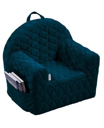 Fotoliu din catifea ALBERO MIO Albastru Marin V105