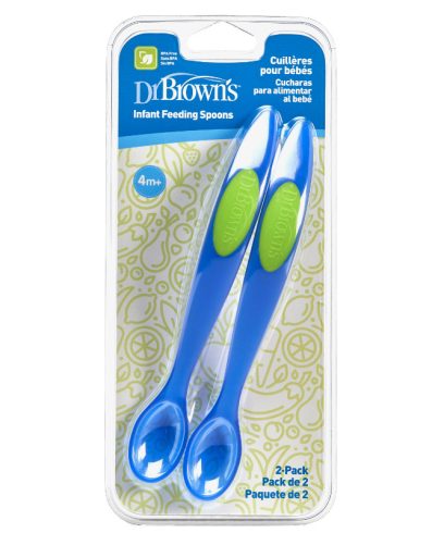 Lingurițe de hrănire Dr. Browns TF201 albastre, pachet de 2