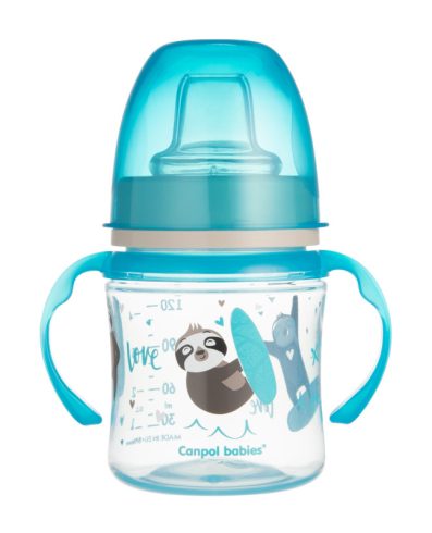 Cană de antrenament CANPOL 35/207 EasyStart 120ml - Albastru dulce și distractiv