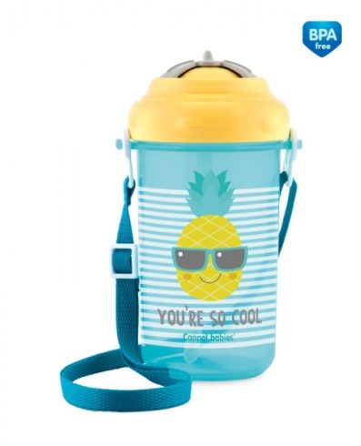 CANPOL 4/102 Recipient cu tub siliconic pliabil 400ml So cool galben