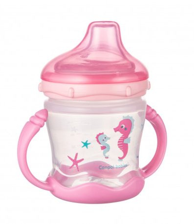 Pahar anti-vărsare CANPOL 57/300 LOVE'SEA 180ml roz