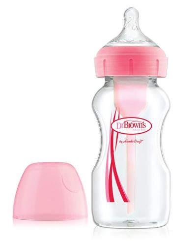 Dr. Browns WB91601 Sticlă cu gât larg 270 ml PP OPTIONS PLUS Roz