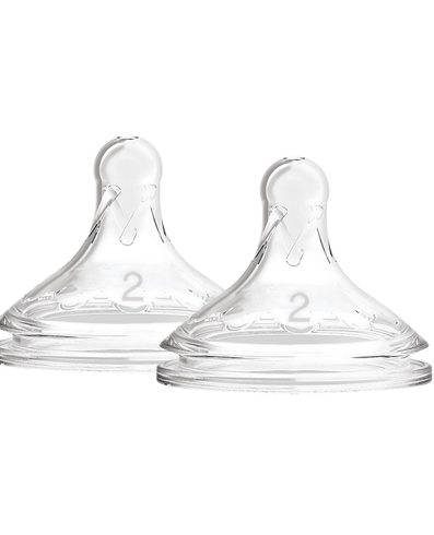 Tetină Dr. Browns WN2201 cu gât larg, nivel 2, pentru biberon OPTIONS+, pachet de 2